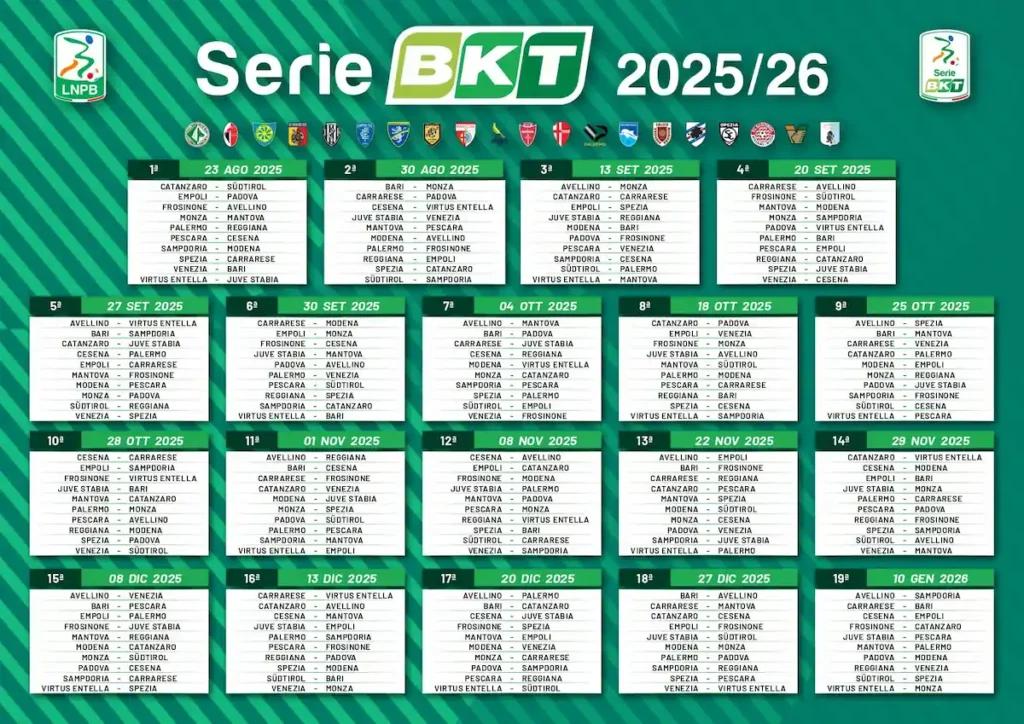 Calendario andata